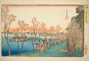 Shinobazu Pond on (Upper Shinobazu Pond) ، من Teseries بواسطة Utagawa Hiroshige