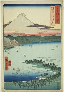 مشروع Suruga: Tapene G Color At Miho (Suruga Miho no Matsubara) ، من السلسلة بواسطة Utagawa Hiroshige