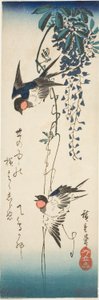 السنونو والويستارية بواسطة Utagawa Hiroshige