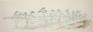 Takada Riding Grounds (تاكادا بابا) ، من سلسلة "ثلاثة عشر مشهدًا لبيئات إيدو". بواسطة Utagawa Hiroshige