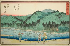 Tsuchiyama - رقم 50 ، من سلسلة "53 محطة من Tokaido (Tokaido gojusan tsugi)" ، المعروف أيضًا باسم Reisho Tokaido بواسطة Utagawa Hiroshige
