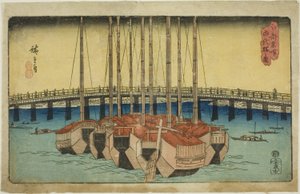 Vie w of Eitai Bridge (صورة جسر Eitai) ، من te serie s بواسطة Utagawa Hiroshige