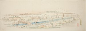 منظر Koganei (Koganei no kei) ، من سلسلة بدون عنوان من المناظر الشهيرة لضواحي إيدو بواسطة Utagawa Hiroshige
