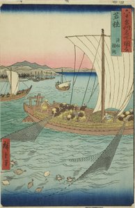 مشروع واكاسا: شباك قارب صيد سمك فاتفيش (واكاسا ، جيوسن كاريامي) ، من السلسلة بواسطة Utagawa Hiroshige
