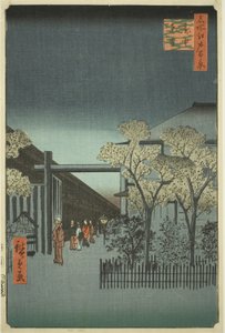 شعر Yoshiwara بـ Kurt rs عند الفجر (كل Chu Shinonome) ، من سلسلة te `` Ridge دمرت مناظر بعيدة لإيدو (مكان مشهور 100 مشهد لإيدو) " بواسطة Utagawa Hiroshige