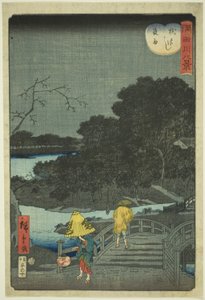 مطر ليلي على جسر Makura (Makurabashi yau) ، من سلسلة "ثمانية مناظر لنهر سوميدا (Sumidagawa hakkei)"