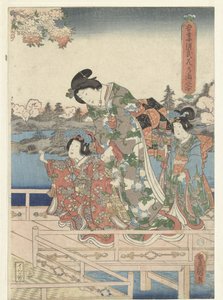 مأدبة الربيع لجنجي الشرقية Azuma Genji hana no yuen (العنوان على الكائن) بواسطة أوتاغاوا كونيسادا (أنا)