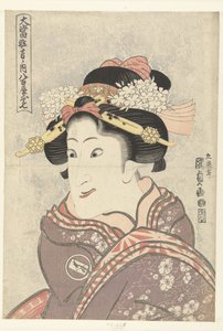 إيواي هانشيرو الخامس بدور Yaoya Oshichi Yaoya Oshichi (العنوان على الكائن) من المسرحيات الناجحة للغاية (عنوان المسلسل) Oatari Kyogen no uchi (عنوان المسلسل على الكائن) بواسطة أوتاغاوا كونيسادا (أنا)