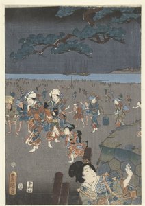 جمع القذائف على شاطئ أكاشي Akashi no ura shiogari no zu بواسطة ياماغوتشيا توبي