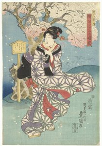 يوم عاصف على نهر سوميدا ثمانية مناظر لإيدو (عنوان المسلسل) Edo hakkei no uchi (عنوان المسلسل على الكائن) بواسطة أوتاغاوا كونيسادا (أنا)