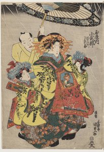 المحظيات Hanamurasaki و Koshikibu من Tamay Proaming in the Rain بواسطة أوتاغاوا كونيسادا