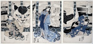قرية Yatsuhashi في Okasaki ، من سلسلة &39;Tokaido gojusan eki no uchi&39; The 53 Stations of Tokaido) 1835 (طبعة خشبية ملونة) بواسطة أوتاغاوا كونيسادا