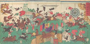 سيرك الفروسية الفرنسي على أراضي معبد أساكوسا كانون Asakusa kannon keidai ni ... ، 1871.