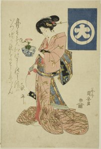 جمال يمثل الخريف ، من سلسلة بدون عنوان من الجمال تمثل الفصول الأربعة بواسطة Utagawa Kuniyasu