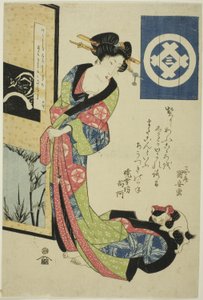 جمال يمثل الشتاء ، من سلسلة بدون عنوان من الجمال تمثل الفصول الأربعة بواسطة Utagawa Kuniyasu