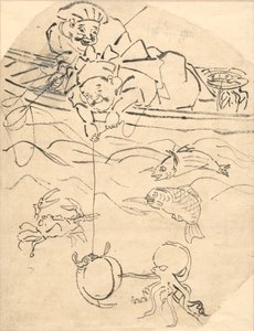 Daikoku و Ebisu ، اثنان من آلهة السعادة السبعة. بواسطة Utagawa Kuniyoshi