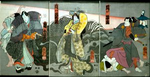 Ichikawa Danjūrō ​​الثامن ابن ماساكادو بواسطة Utagawa Kuniyoshi