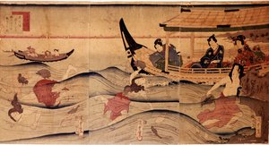 صيد أذن البحر. مطبوعات لأوتاغاوا كونيوشي (1797-1861) بواسطة Utagawa Kuniyoshi