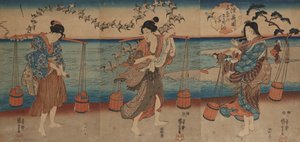 نهر بلوفر كريستال في مقاطعة موتسو بواسطة Utagawa Kuniyoshi