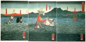 الجنرالات المتنافسون يتزعمون أوجيغاوا ، 1849 بواسطة Utagawa Kuniyoshi
