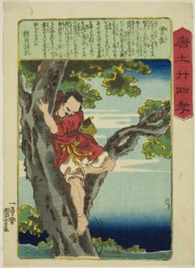 Zeng Shen (So Shin) ، من مسلسل "أربعة وعشرون Paragons of Filial Piety in China (Morokoshi nijushiko)" بواسطة Utagawa Kuniyoshi
