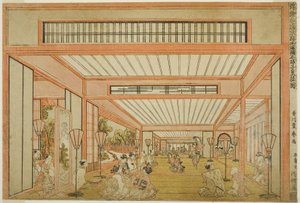 مناظر غرف الاستقبال في اليابان - وسائل الترفيه في يوم الفئران في الطراز الحديث ، c.1771-76 بواسطة أوتاغاوا تويوهارو