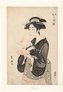 صورة للنادلة أوكيتا. بالثلاثي من الجمال الأنيق Furyu sampukutsui (العنوان على الكائن) بواسطة أوتاغاوا تويوكوني (أنا)