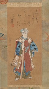 Bando Mitsugoro II بدور Shinbei في Kabuki Play Sukeroku ، أواخر القرن الثامن عشر وأوائل القرن التاسع عشر. بواسطة أوتاغاوا تويوكوني الأول