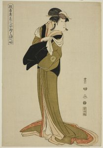 Hamamuraya: Segawa Kikunojo III ، من سلسلة "Portraits of Actors on stage (Yakusha butai no sugata-e)" بواسطة أوتاغاوا تويوكوني الأول