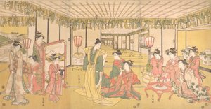 الاحتفال برأس السنة في قصر كبير ، كاليفورنيا. 1791. بواسطة أوتاغاوا تويوكوني الأول