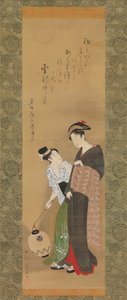 امرأة ومرافقة ، كاليفورنيا. 1795. بواسطة أوتاغاوا تويوكوني الأول