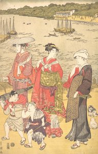 نساء على شاطئ تاكاناوا ، كاليفورنيا. 1790s. بواسطة أوتاغاوا تويوكوني الأول