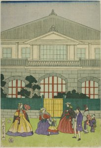 عربة الشارع الخلفي f F line ch merchant at po RT of Yokohama (الصورة تحت ولاية يوكوهاما وفرنسا) بواسطة أوتاغاوا يوشيكازو