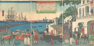 ميناء لندن إنجلترا ، الشهر الثاني ، 1862. بواسطة أوتاغاوا يوشيتورا