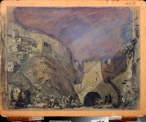 ديكور تحضيري لأوبرا "جوديث" للكاتب الكسندر سيروف (1820-1871). عمل فالنتين الكسندروفيتش سيروف (1865-1911) ، ألوان مائية وتمبرا على ورق بواسطة فالنتين ألكسندروفيتش سيروف