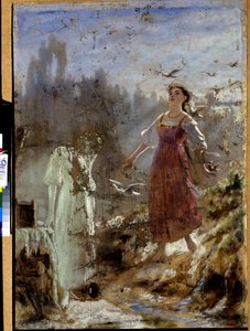 جمال الربيع والثلج البكر. تكوين مستوحى من Snegourotchka (Snow Maiden) ، بواسطة نيكولاس (نيكولاي) ريمسكي كورساكوف (ريمسكي كورساكوف) (ريمسكي كورساكوف) (ريمسكي كورساكوف) (1844-1908). اللوحة بواسطة فاسيلي بواسطة فاسيلي جريجوريفيتش بيروف