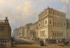 منظر للدير الجديد من خلال شارع مليوننايا ، 1851 بواسطة فاسيلي سيمينوفيتش سادوفنيكوف