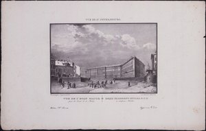 مناظر سانت بطرسبرغ. مبنى هيئة الأركان العامة على جسر نهر مويكا ، 1833 بواسطة فاسيلي سيمينوفيتش سادوفنيكوف
