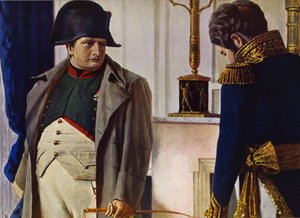نابليون بونابرت وجاك لوريستون (طباعة حجرية ملونة) بواسطة Vasili Vasilievich Vereshchagin