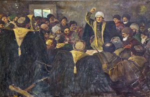Grigory Konstantinovitch Ordjonikidze (1886-1937) - Sergo Ordzhonikidze in the North Caucasus par Krotkov، Vasily Anfimovich (1880-1939). زيت على قماش ، مقاس: 100 × 150 بواسطة فاسيلي أنفيموفيتش كروتكوف