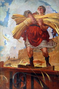 مزارع جماعي على قدم المساواة Kostyanitsyn ، فاسيلي نيكولايفيتش (1881-1940). زيت على قماش بواسطة فاسيلي نيكولايفيتش كوستيانتسين