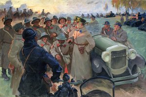 كليمنت فوروشيلوف (1881-1969) هو مناورات بواسطة فاسيلي سيميونوفيتش سفاروج