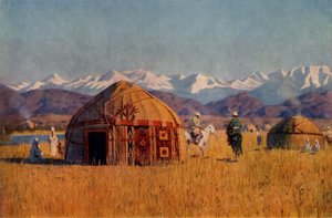 قيرغيز يورتا على ضفاف نهر تشو ، 1869-1870 ، 1965.