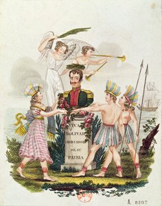 الصور الشعبية تمد بوليفار ، c.1840 بواسطة المدرسة الفنزويلية