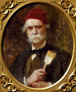 صورة شخصية لفيسباسيانو بينامي (1841-1929) ، زيت على قماش ، 55 × 62 سم