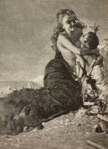 عصر النهضة ، أم مع طفل ، من الرسم لفينشنزو إيرولي بواسطة فيسينزو (بعد) إيرولي
