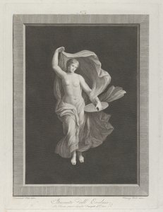 قطيفة عارية جزئيًا تحمل قرصًا في يدها اليسرى وترفع ثيابها ... ، كاليفورنيا. 1795-1820 بواسطة دومينيكو ديل فريت