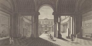 منظر لساحة Museo Pio-Clementino ، من 'Veduta generale in prosp ...، ca. 1790-1827. بواسطة فيسينزو فيولي