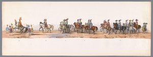 موكب تاريخي في الذكرى المئوية الثانية لجامعة أوترخت ، 1836 (اللوحة 8) مسيرة الجيش الهولندي إلى أوستند ، 3 يوليو 1600 ، في اليوم التالي للانتصار في Nieuwpoort ؛ وفقًا للأداء المليء بالملابس الذي قدمه H H Student بواسطة شركة Caramelli and Co.