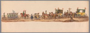 موكب تاريخي في الذكرى المئوية الثانية لجامعة أوترخت ، 1836 (اللوحة 6) مسيرة الجيش الهولندي إلى أوستند ، 3 يوليو 1600 ، في اليوم التالي للانتصار في Nieuwpoort ؛ وفقًا للأداء المليء بالملابس الذي قدمه H H Student بواسطة شركة Caramelli and Co.